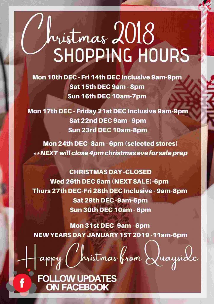 Christmas 2018 Shopping Hours